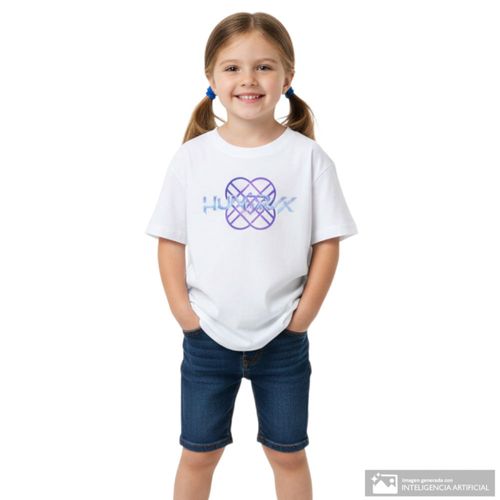 Blusa blanca estampada para niña