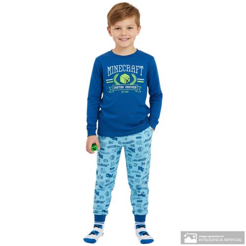 Pijama bicolor de Minecraft para niño