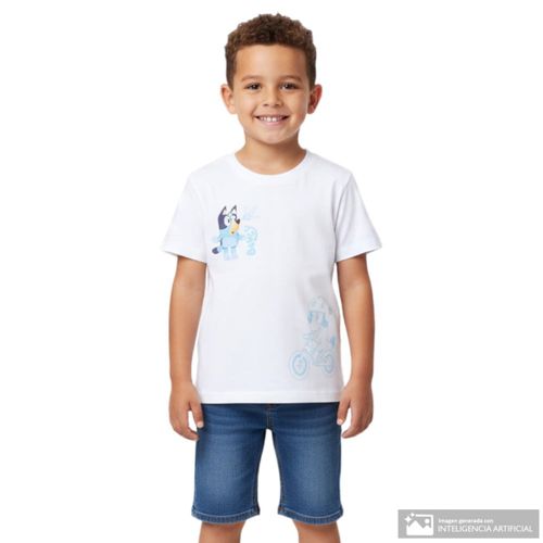 Camiseta blanca de Bluey para niño
