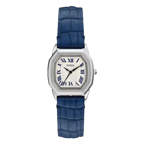 Reloj Fossil análogo de cuero azul para mujer