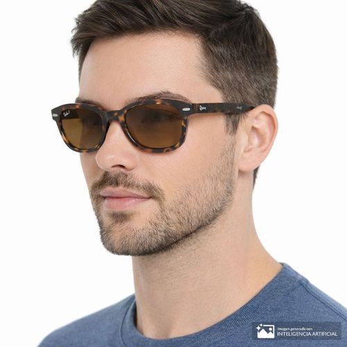 Lente de sol ovalados de acetato para hombre Ray Ban