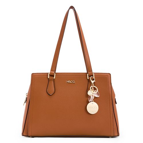 Cartera satchel H&Co color café para mujer