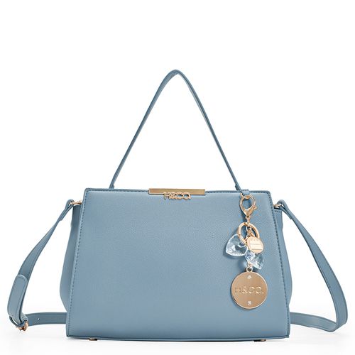 Cartera mini satchel H&Co azul para mujer