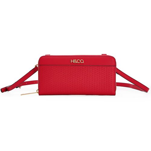 Billetera zip around H&Co colo rojo para mujer