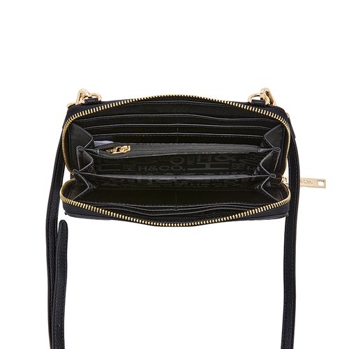 Billetera zip around H&Co color negro para mujer