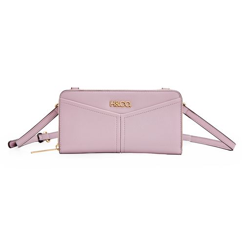 Billetera zip around H&Co color morado para mujer