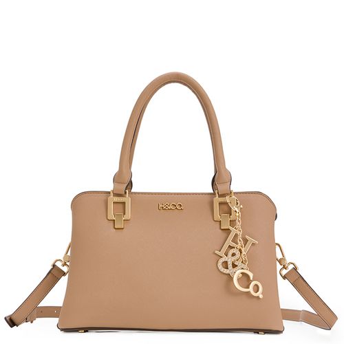 Cartera mini satchel H&Co color café para mujer