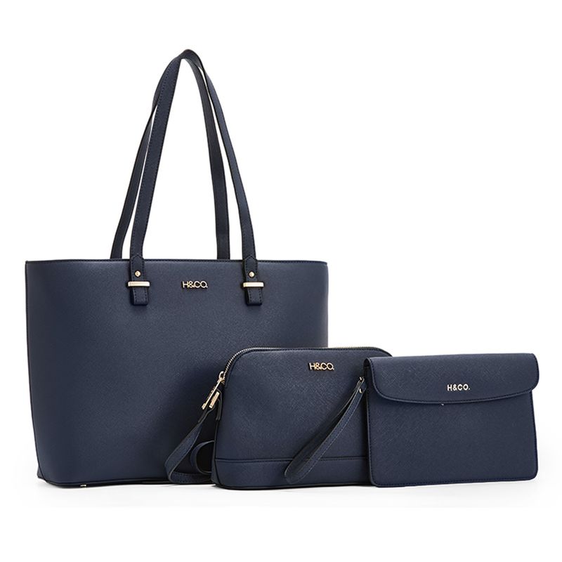 Set de carteras tote/crossbody H&Co Delia color azul para mujer - Siman ...