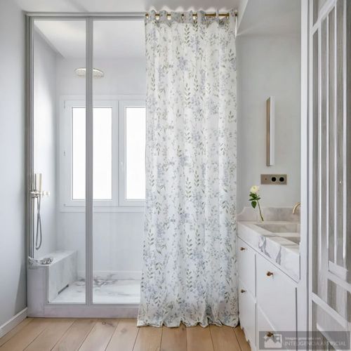 Cortina de poliéster estampada para baño 178x183 cm