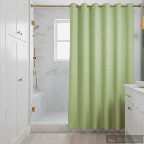Cortina de poliéster diseño sólido para baño 178x183 cm