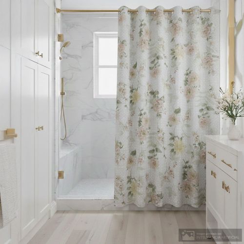 Cortina de poliéster estampada para baño 178x183 cm