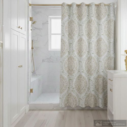 Cortina de poliéster estampada para baño 178x183 cm
