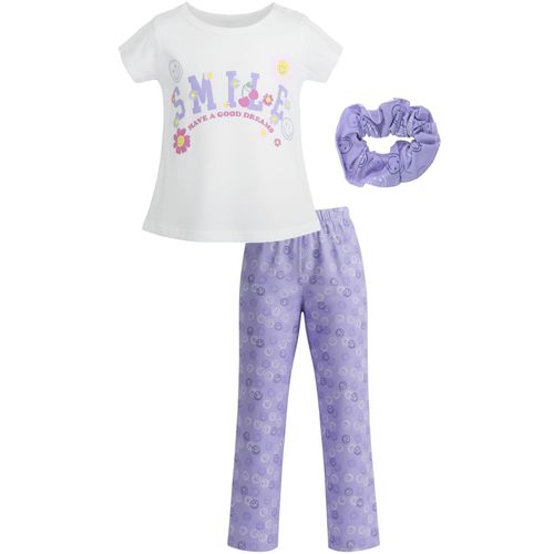 Pijama de 3 piezas estampado multicolor para niña