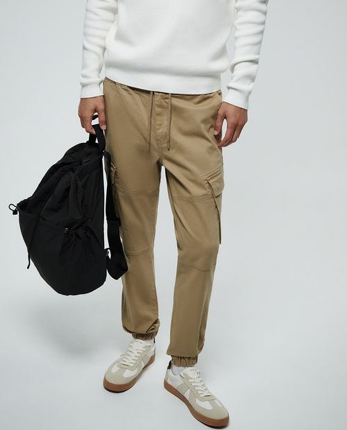 Jogger cargo Sfera beige sólido para hombre