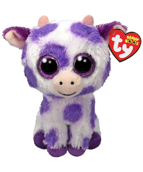 Ty Beanie Boos Ethel Vaca con manchas violeta regular