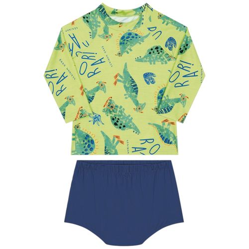 Traje de baño bicolor estampado para bebé niño