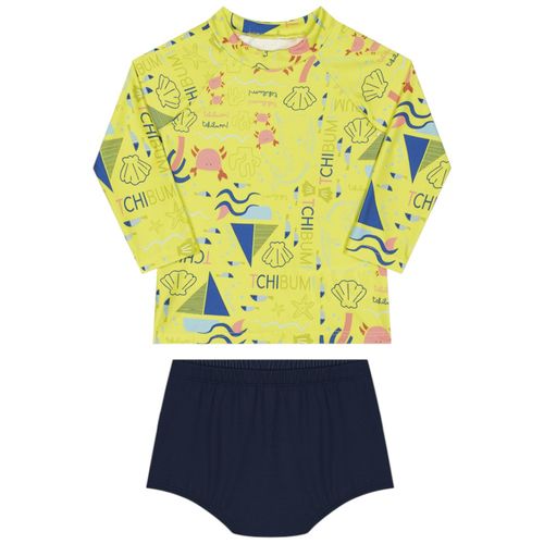 Traje de baño bicolor estampado para bebé niño