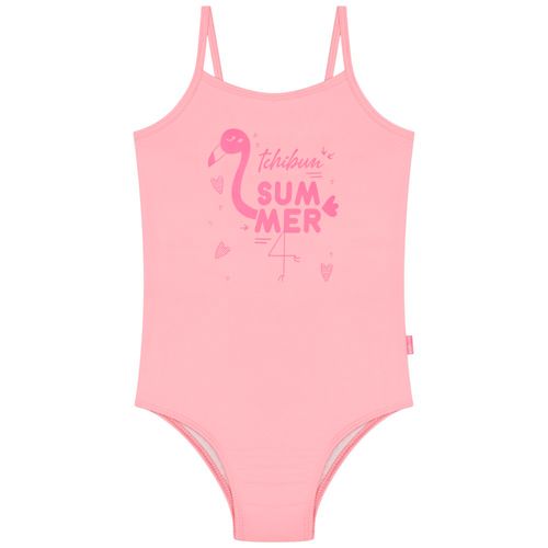 Traje de baño rosado estampado para niña