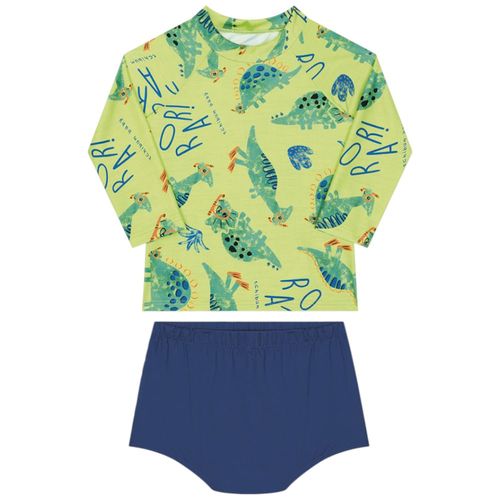 Traje de baño bicolor estampado para bebé niño