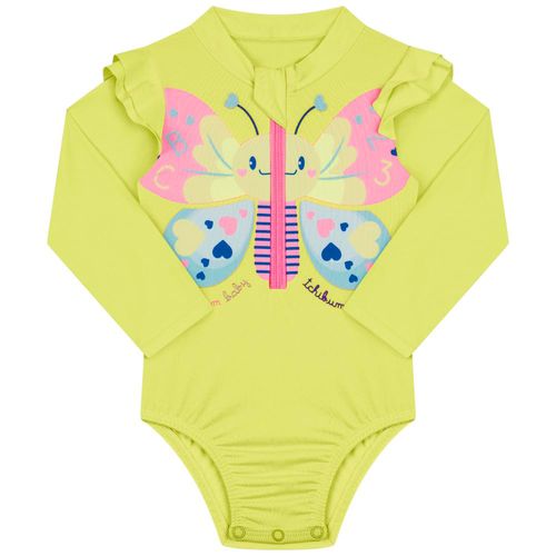 Traje de baño verde para bebé niña