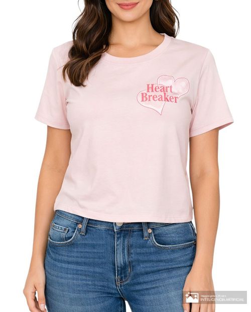 Camiseta Orange rosada manga corta para mujer