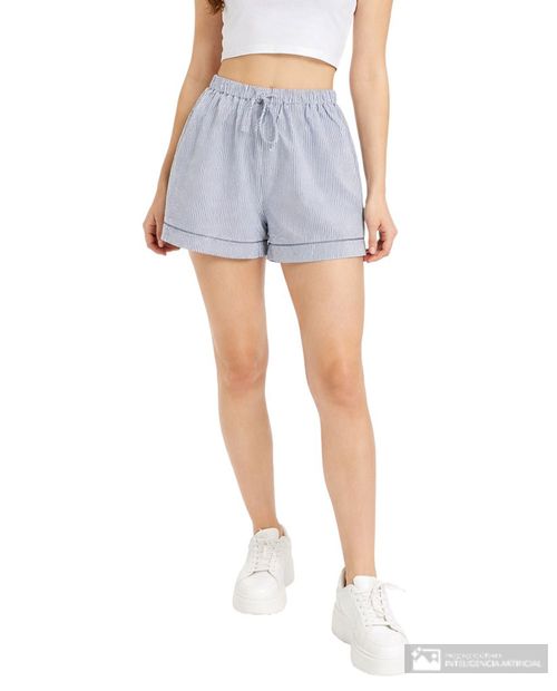 Short Orange pull on rayado de cintura alta para mujer