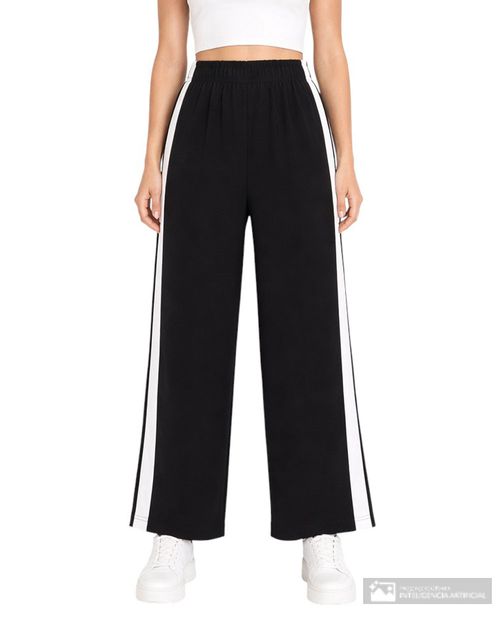 Pantalón Orange pull on negro de cintura alta para mujer