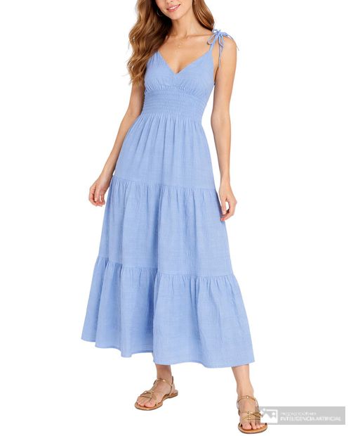 Vestido Orange maxi azul de tirantes para mujer