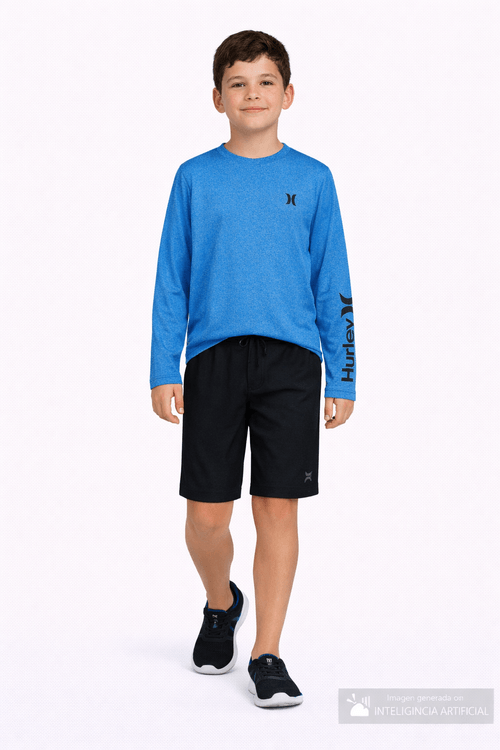 Camiseta de baño azul para niño