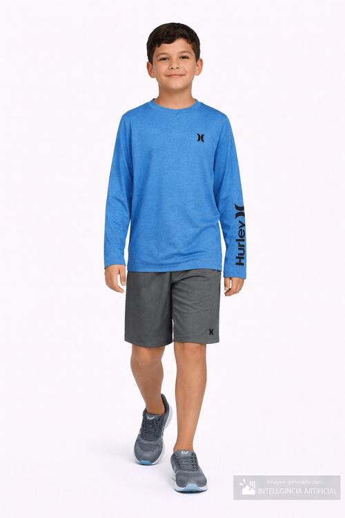 Camiseta de baño azul para niño