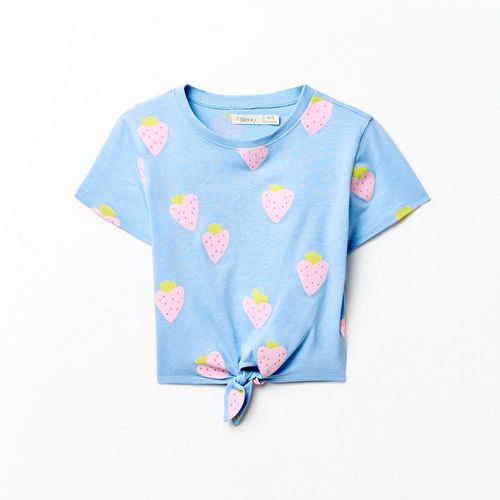 Camiseta celeste estampada para niña