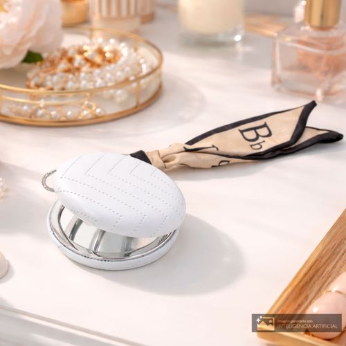 Espejo compacto surtido redondo con lazo 7 cm