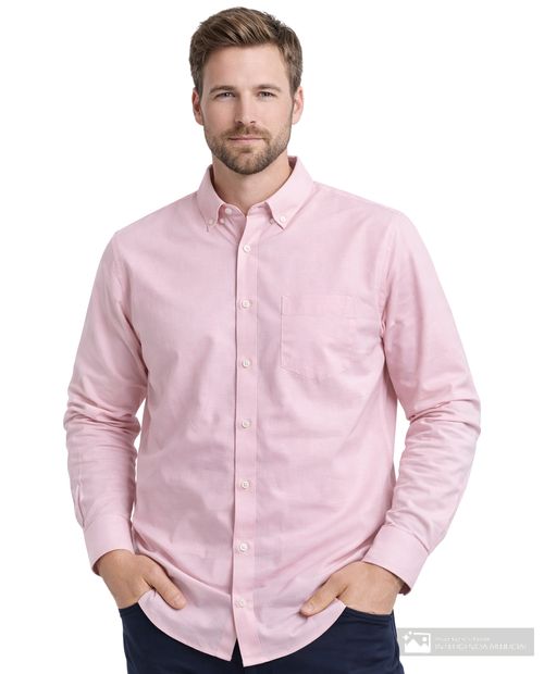 Camisa casual Gents rosada texturizada para hombre