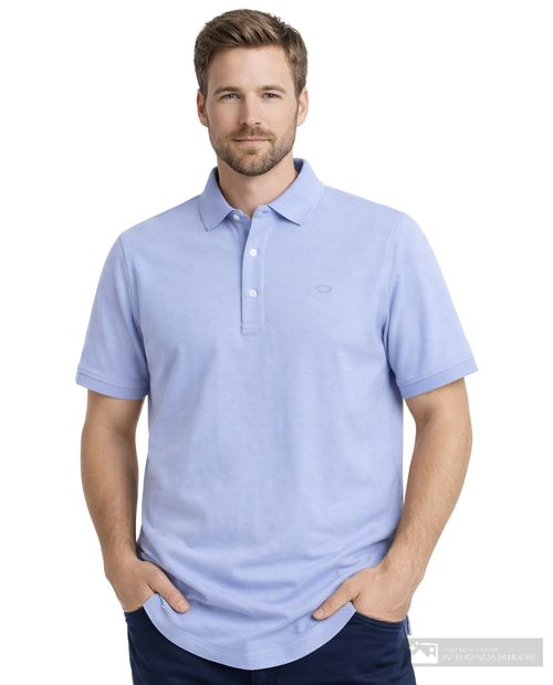 Camisa polo Oscar de la Renta celeste texturizada para hombre