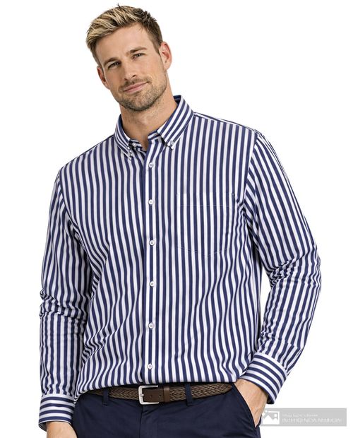 Camisa casual Gents con rayas azul navy para hombre
