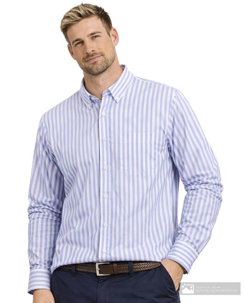 Camisa casual Gents con rayas celestes para hombre