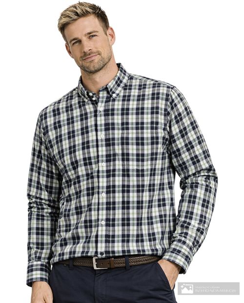 Camisa casual Gents gris cuadriculada para hombre