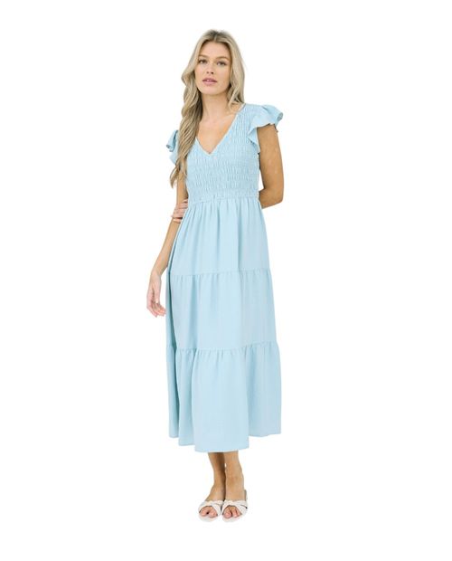 Vestido Mine maxi manga corta para mujer