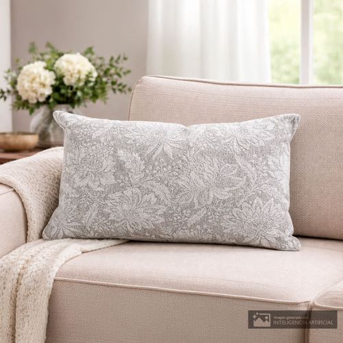 Cojín decorativo jacquard botánico 30x50 cm
