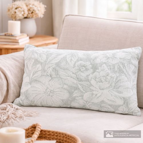 Cojín decorativo jacquard flores 30x50 cm