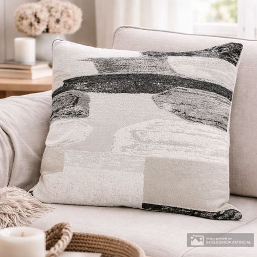 Cojín decorativo jacquard geométrico 45x45 cm