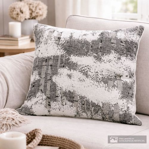 Cojín decorativo jacquard abstracto 45x45 cm