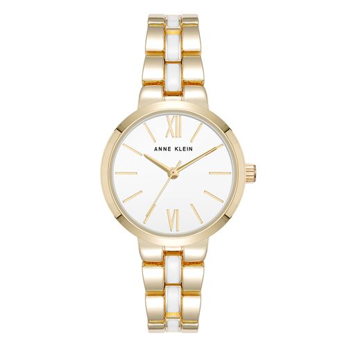 Reloj Anne Klein análogo de metal en tono combinado plateado y dorado para mujer