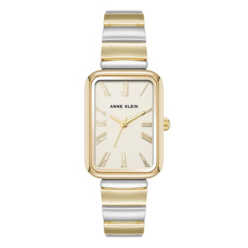 Reloj Anne Klein análogo de metal en tono combinado plateado y dorado para mujer