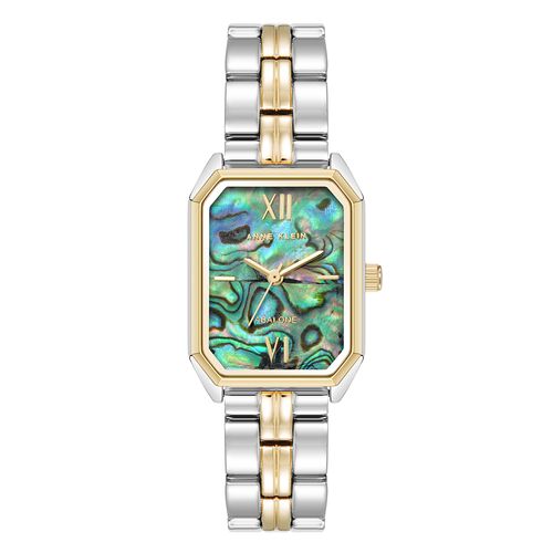 Reloj Anne Klein análogo de metal en tono combinado plateado y dorado para mujer