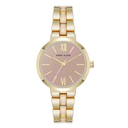 Reloj Anne Klein análogo de metal en tono combinado en dorado y rosado para mujer