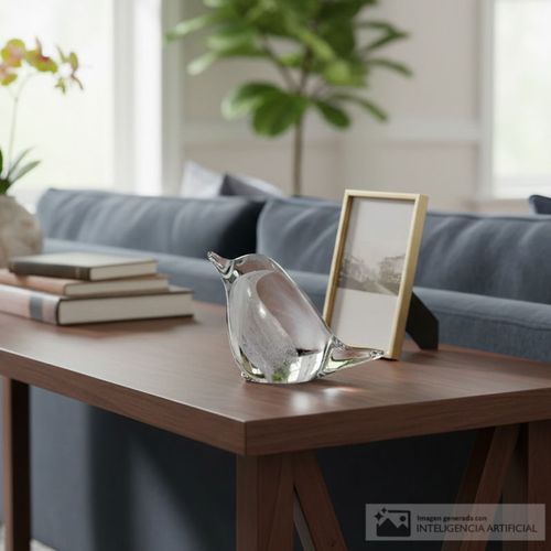 Figura decorativa pájaro de vidrio 8.5 cm