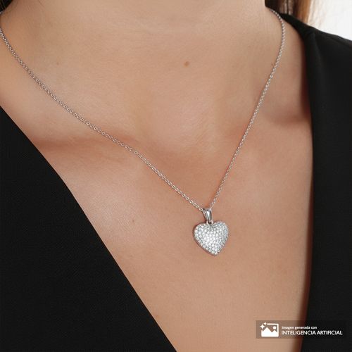 Collar de corazón de plata 1 mm-43.3 cm para mujer
