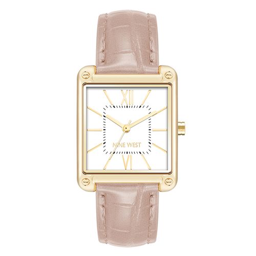 Reloj Nine West análogo de cuero color rosado para mujer
