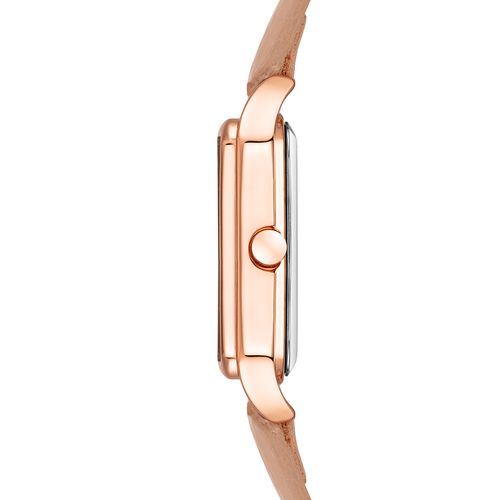Reloj Nine West análogo de cuero nude para mujer
